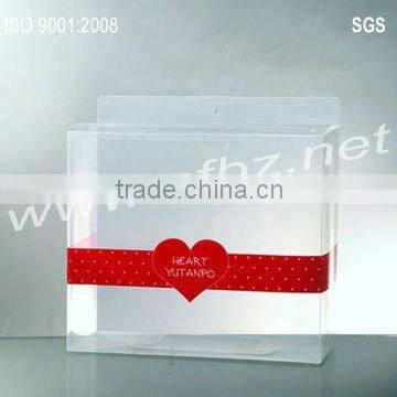 2014 new style clear plastic packaging with red ribbon