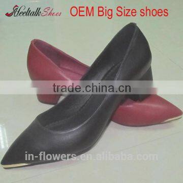 OEM Whosale big size woman shoes Eurpoe size 38-46 ladies big size genuine leather shoes