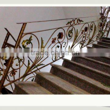 modern artistic wrought iron stair railing