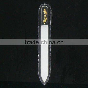 Crystal glass nail file with charm