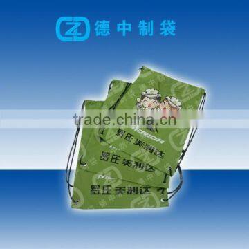 full color printed green non woven cheap drawstring bags
