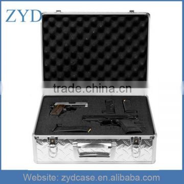 Professional Gun Case Handheld Silver Aluminum China Protection Case With Lock ZYD-HZMgc010