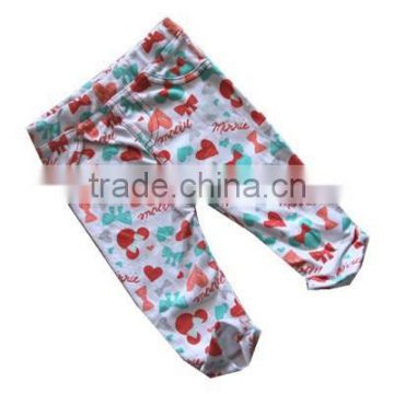 Elastic waistband pants printed baby leggings cotton kids pants