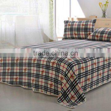 100% polyester check design fleece blanket
