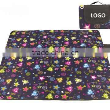 New Promotional Star Pattern Picnic Mat Camping Mat 100% Polyester Fleece Waterproof Picnic