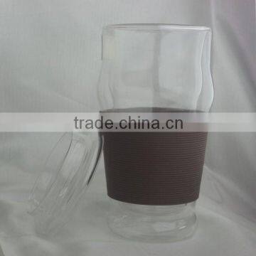 Double Wall Glass with silicone circle