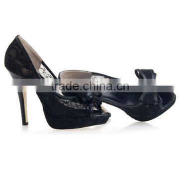 2016 New Designers Fashion Black Stiletto Lace Heels photo-3