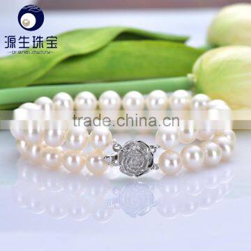 2016 two rows friendship bracelets with freshwater pearl natural freshwater pearl bracelet latest design