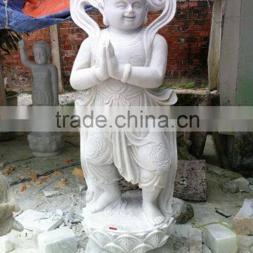 Male Baby Buddha Statue White Marble Stone Hand Carving Sculpture For Pagoda, Cave, Temple No 42