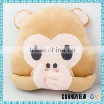 Funny Plush Animal Monkey Shaped Whatsapp Emoji Pillows For Decorative