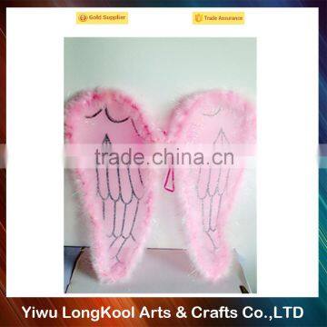 New arrival colorful kids party fairy wings light pink feather angel wings