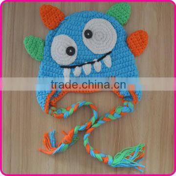 Custom handmade knitted crochet monster kids winter hats for sale