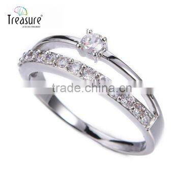 Latest Model Fashion Jewellry Diamond Silver Ring Crystal Jewelry for Girl photo-4