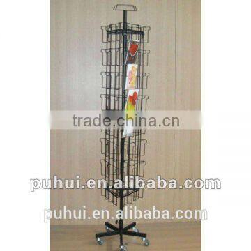3 sides rotating greeting card display rack
