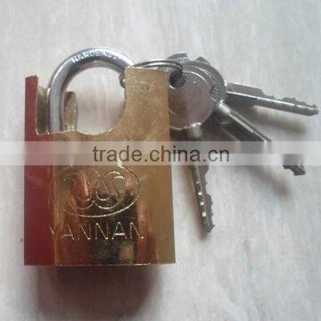 golden plated cross key padlock