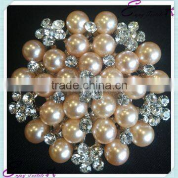 YHA#74 crystal pearl brooch - polyester banquet wedding wholesale table cloth cover chair cover sash band