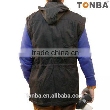 New Design Cotton Photography Camera Vest for Hiking and Trekking Hooded Vest Jacket -Black ,Light Grey photo-5