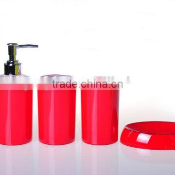 MZ high quality 4 pieces plastic bathroom set/lotion pump