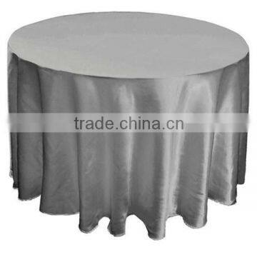 Gray satin round table linen/table cover for weddings