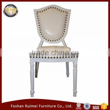 E-045 Luxury leather restaurant dining room chair with aluminium frame