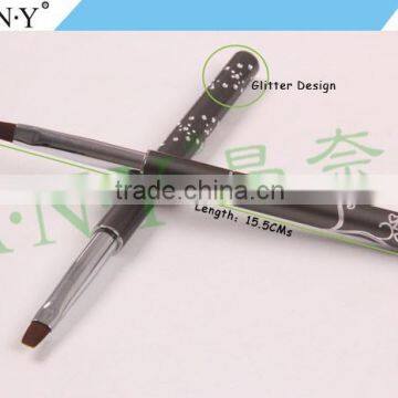 ANY Nail Art UV Gel Nails Building Metal Handle Nylon Hair Flat UV Gel Nail Brush photo-2