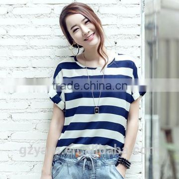 Summer fashion ladies stripe t shirts