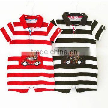 Short sleeve baby cotton bodysuit striped Romper climbing clothes