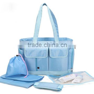 China wholesale pink and green color Oxford practicability nontoxic baby crib diaper bag