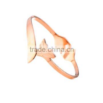 2016 New Stainless Steel 18K Rose Gold Cute Fox Bangle for Women,Girls