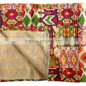 RTHKG-3 Kantha Stitching Vintage Fruit Printed Traditional Cotton Fabric Patchwork Gudri Throw Bedspread Wholesaler Jaipur photo-3