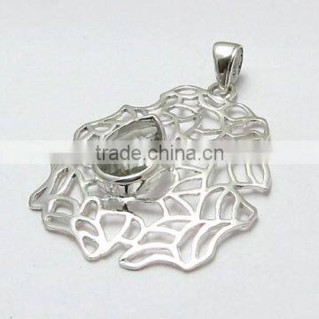 A Little Dearer !! Green Amethyst 925 Sterling Silver Pendant, Silver Jewelry 925, Sterling Silver Jewelry photo-3