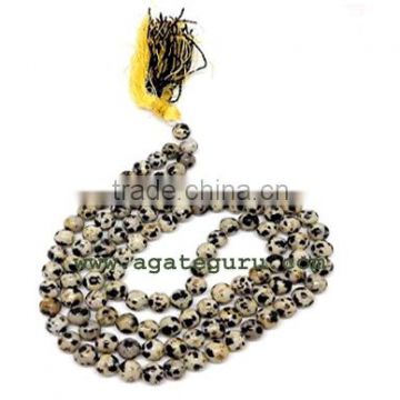 Dalmatian Jasper Natural Mala 6mm : Wholesale Gemstone Natural Mala