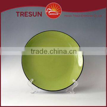 Two Tone Color Glazed Plates, Cheap Ceramic Plate Wholesale photo-2