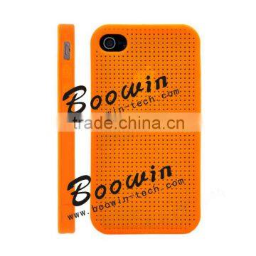 Orange mesh Soft TPU Gel Crystal Jelly Case Cover for apple iphone 4s