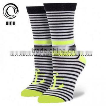 Hot Selling Colorful Black Thin Stripe Warm Women Cotton Socks