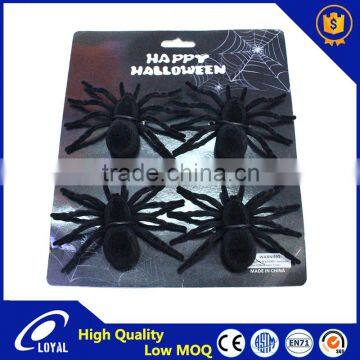 Hot Sale Custom Funny 10cm Flocking Spider Trick Toys Special Halloween Decoration For Kids