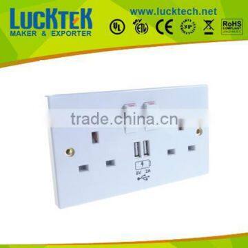 TWO WAY Double UK Type Socket USB wall plate Electric meter socket