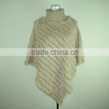Rabbit Fur Cape Knitted Triangle Fur Cape,KZ14087 photo-3