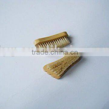 Wooden shoe brush with pig bristle