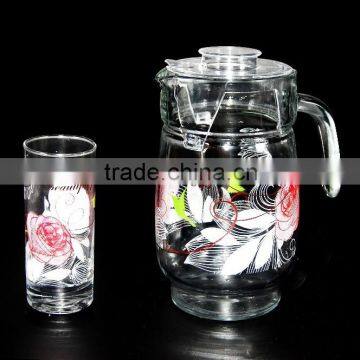 7pcs glass water drinking juice jug set