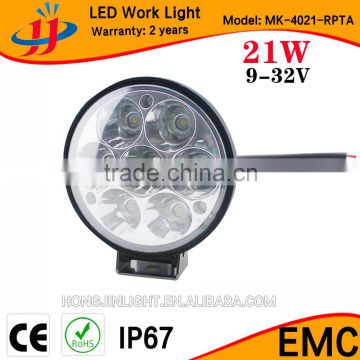 HOT 7pcs*3w 4inch 21W led auto work light flood beam offroad driving light