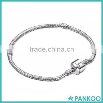 wholesale 925 sterling silver snake chain Bracelets with magnetic clasp fit for european beads charms