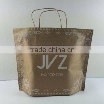 Recyclable kraft paper bag, brown easy bags with twisted handles