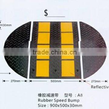 Highly Visible Recyclable Rubber Speed Hump A8