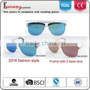 SM-4533SS Wholesale Sunglasses 2016 Fashion Style Sunglasses Mirror Lens Metal Men Sunglasses