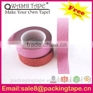 holiday decoration glitter adhesive tape purple color washi tape for diy decoration