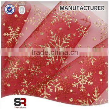 snowflake glittering different size of organza rolls fro package flower