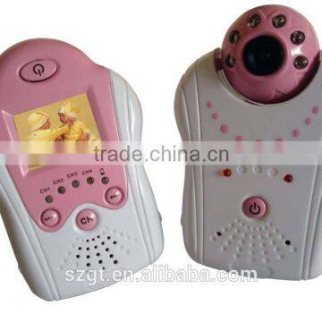 Mini 2.4G wireless 1.8" TFT LCD video baby monitor 4 channels rechargeable monitor