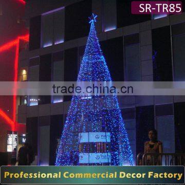 Customize 5m 6m 8m 9m 12m 15m outdoor large giant blue LED lighted christmas tree for plaza