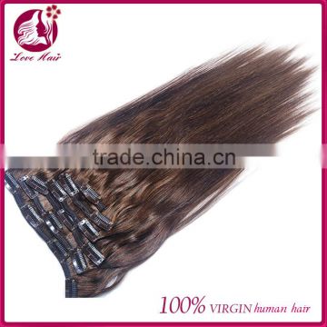 Cheap virgin indian hair Indian clip in hair extensions hair weave wholesale